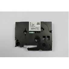 BROTHER P-Touch TZ-tape 6TFX211 Beyaz Esnek Etikete Siyah Güçlü Yapiskan (6mmx8M)