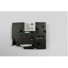 BROTHER P-Touch TZ-tape 12TFX231 Beyaz Esnek Etikete Siyah Güçlü Yapiskan (12mmx8M)
