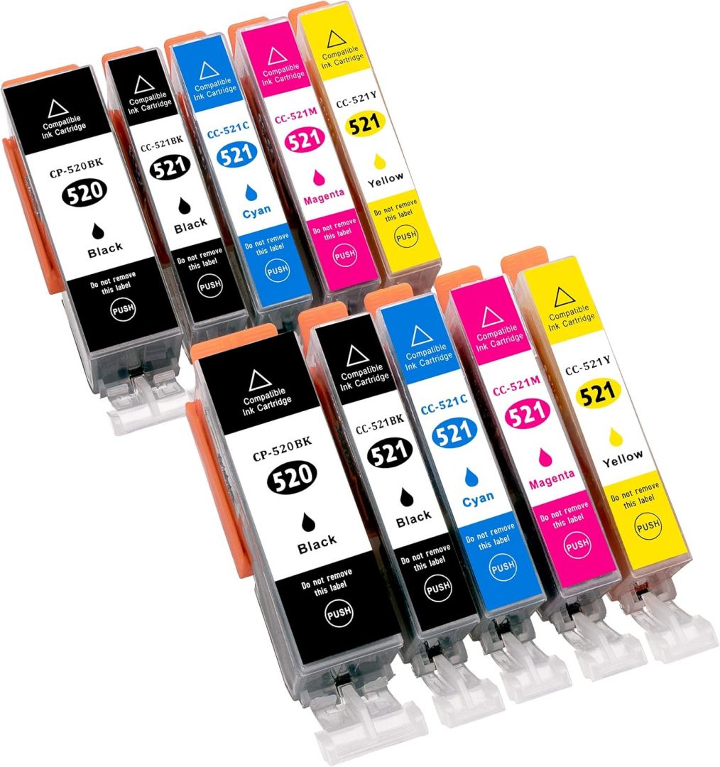 Canon PGI-520Bk/CLI-521 BCMY - uyumlu - Siyah + renkli 