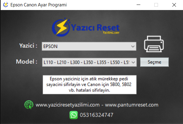 Epson Canon Ayar Programi