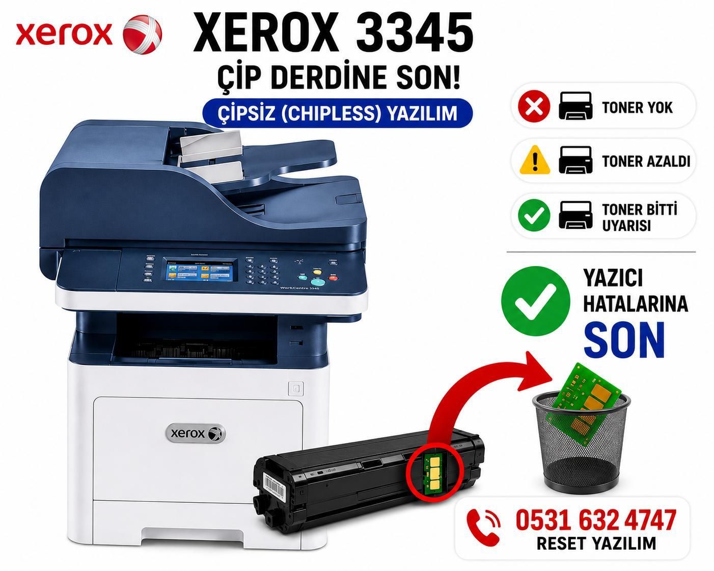 Xerox WC-3345 Reset Yazılımı